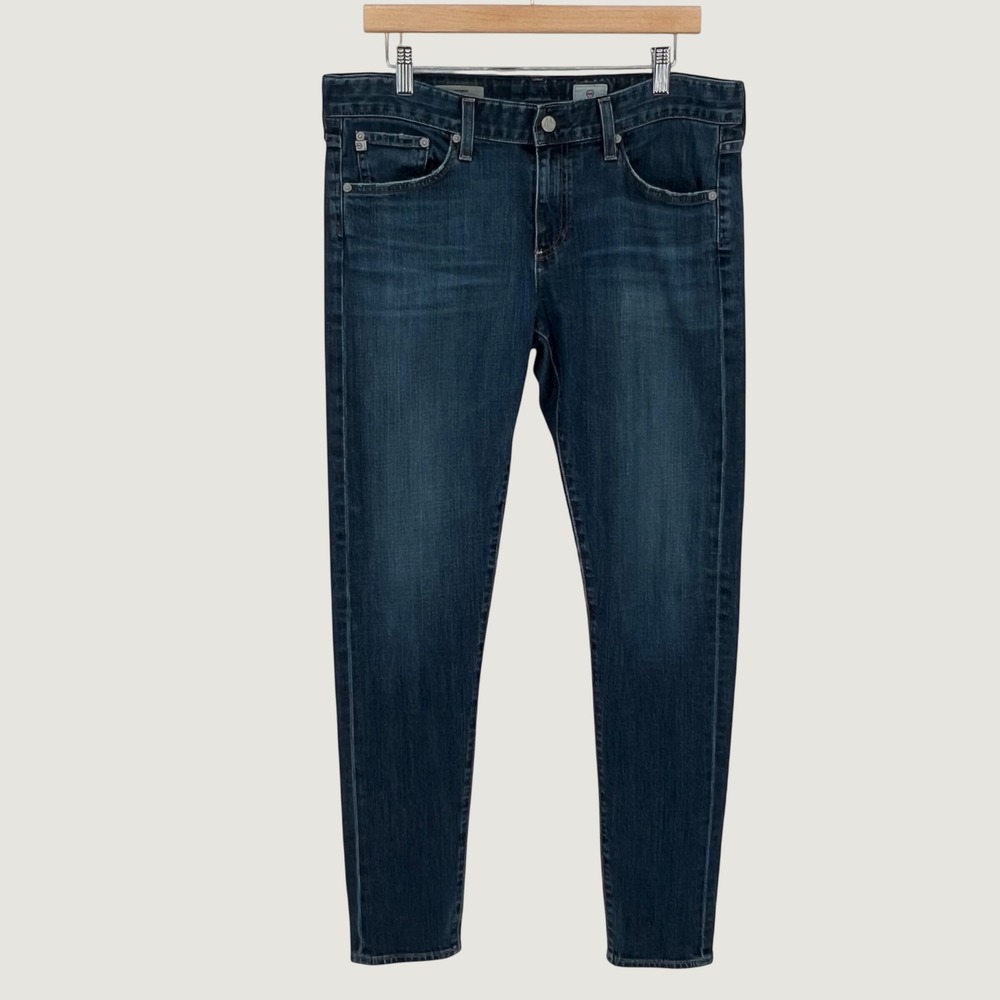 AG Adriano‎ Goldschmied Womens Relaxed Mid Rise Skinny Jeans Size 30 Blue Denim